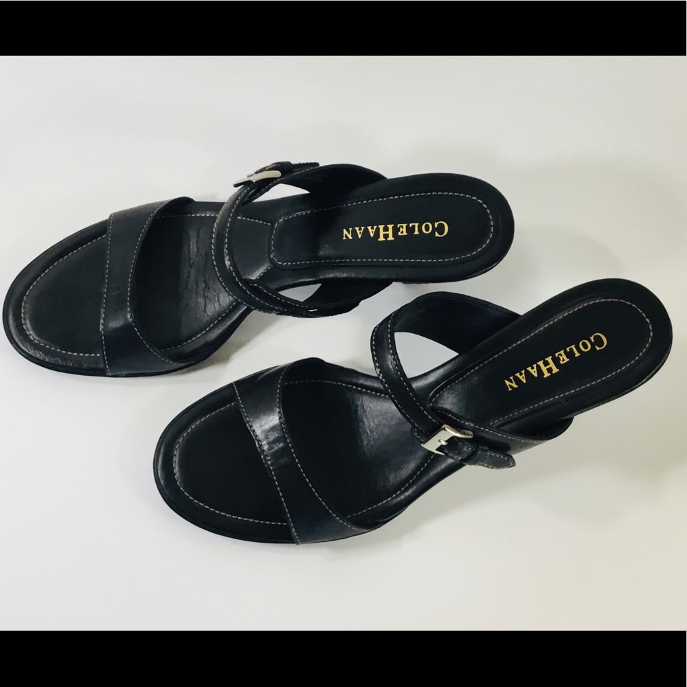 Cole Haan black leather sandals